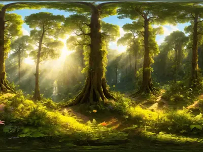 HDRI Next Level Forrest Panoramas Low-poly 3D model