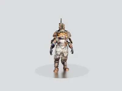 Burnt Steel Soldier Game Ready Rigged And Animated  Low-poly 3D model