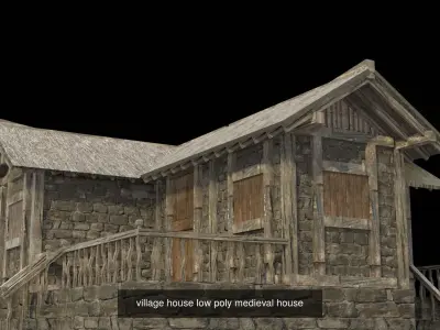 Low Poly Medieval Village House 3D Model Collection 3D Model Pack