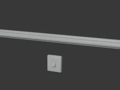 Dusty Fluorescent Wall Light with Switch  Low-poly 3D model