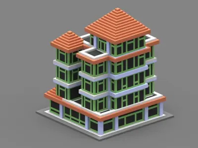 House Voxel - 25 Low-poly 3D model