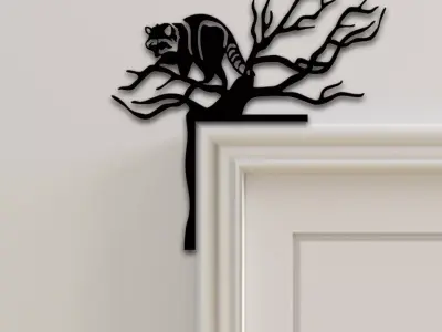 Raccoon Door Corner Decor 3D print model