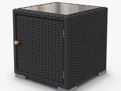 Nightstand Rattan 3D model