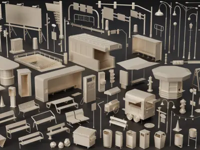 100 Street Kitbash 3D model