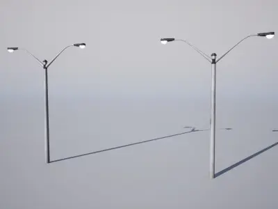 Street Lamp Low-poly 3D model 28