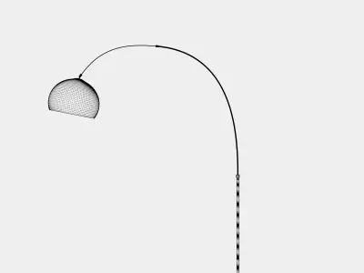 Arc living floor lamp in metal black 3D model