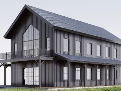 barndominium Low-poly 3D model