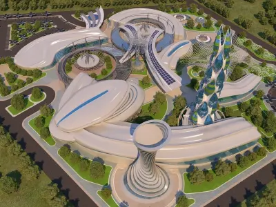 0014 - Futuristic City - 2021 - 02 - 2Ds Plans - 3Ds Files 3D model