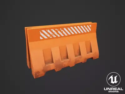 Stylized Traffic Barricade Low-poly 3D model