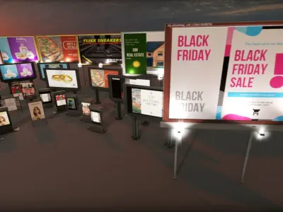 Advertising Panels 3 Low-poly 3D model