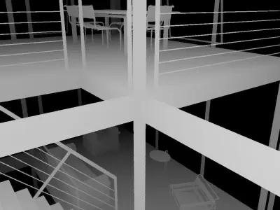 minimal office floor 3D model