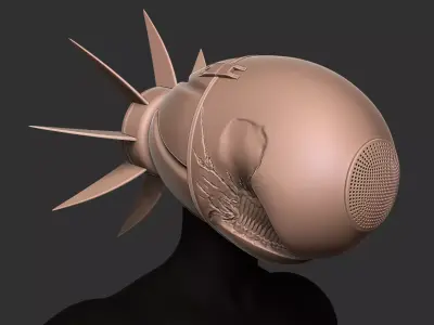 Sci-Fi Alien Helmet High Detail 3D print model