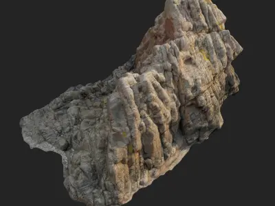 3d scanned rock cliff I2 3D model