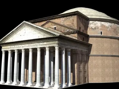 Pantheon with interior 3D model