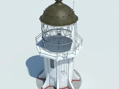 Cape Reinga lighthouse Low-poly 3D model