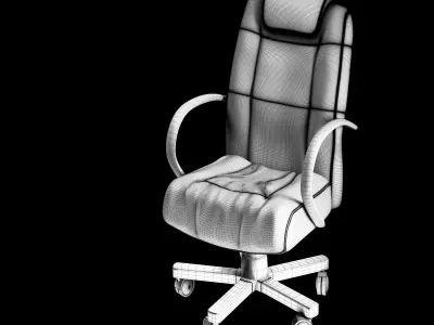 Leather Executive Office Chair 3D model 3D model
