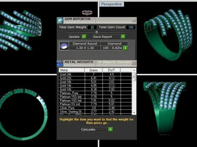 Solitaire Wedding Engagement Women Rings By Pass Band 3D print model