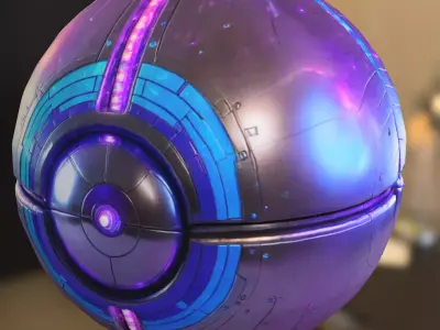 Futuristic Sci Fi Energy ball Low-poly 3D model