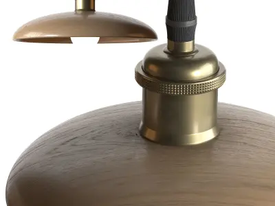 Nordic Wood Chandelier Single Head Bedside Pendant Lamp 3D model