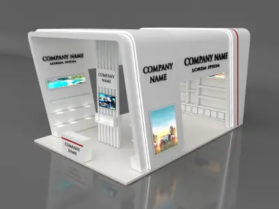 Booth Exhibition Stand Stall 6x9m Height 500 cm 3 Side Open 3D model purchase
