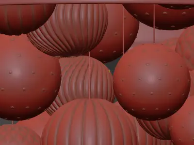 Large Artistic Suspension Lamp Amber Murano from Multiforme 3D model