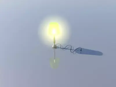 low poly lamp on table Low-poly 3D model