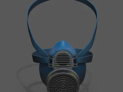 Gas mask protection futuristic technology fantasy  Low-poly 3D model