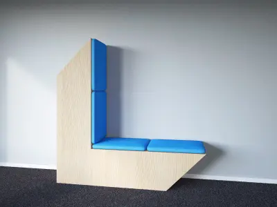 Office Lounge Bench Chair 3D model