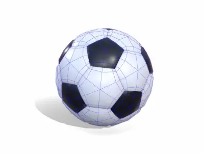  Generic Black and White Soccer Ball Low-poly PBR 