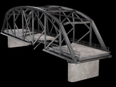 POST APO STEEL METAL BRIDGE PLATFORM BASCULE COLLECTION Low-poly 3D model