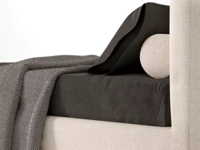 Andersen modern bed frame with upholstered headboard and foot... 3D model