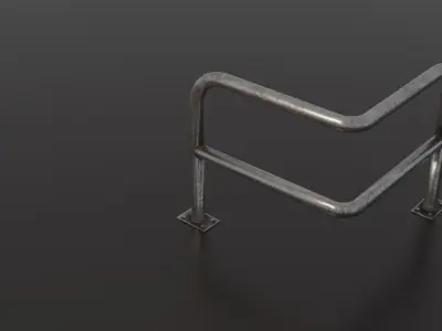 Steel barrier Low-poly 3D model