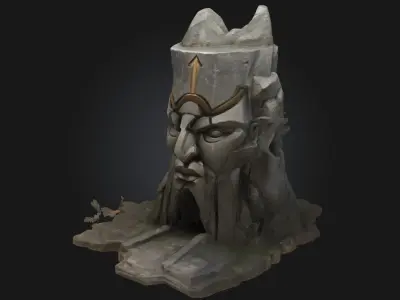 Stone Guardian Cave  Mystical Sanctuary of Ancient Secrets 3D model