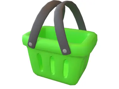 Shopping Basket Icon v1 002 Low-poly 3D model