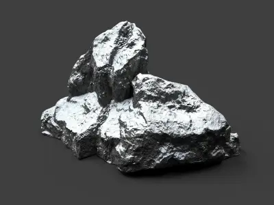 Snowy Rock 4-5 Low-poly 3D model