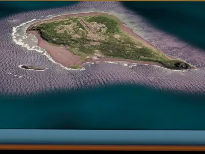 Iwo jima island 3d model terrain Low-poly 3D model