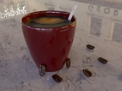 A cup of coffee  Low-poly 3D model