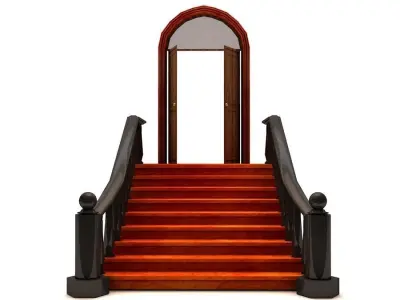 Fancy Historical Building Entrance Low Poly Game Model Low-poly 3D model