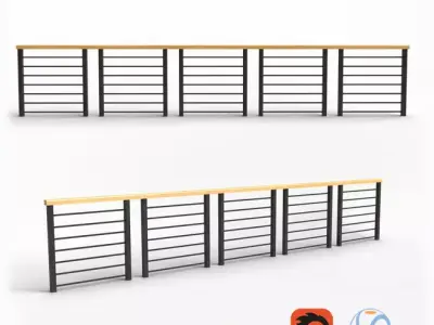 Modern railing Free 3D model