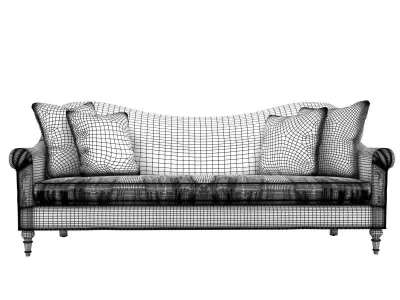 Cerise Velvet Sofa 3D model
