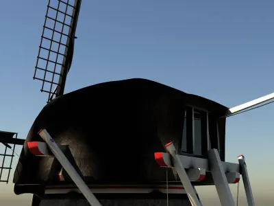 Windmill - Smock mill Low-poly 3D model