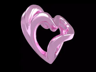 Abstract Heart Shape v1 004 Low-poly 3D model