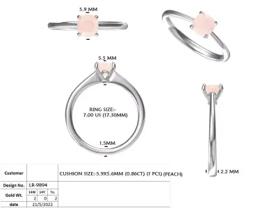 Round Solitaire Engagement Ring CAD Model 3D print model
