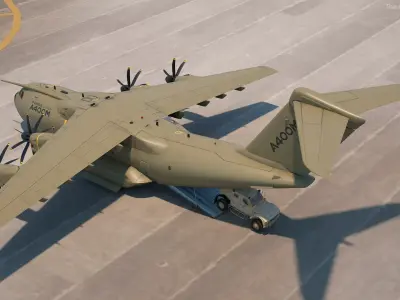  Oshkosh M ATV Loaded in Airbus Atlas Military Transport Rigged 