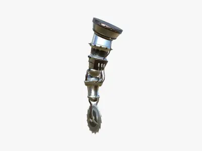 Robotic Arm A08 Aluminum - Character Design SciFi Low-poly 3D model