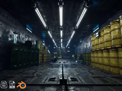 Scifi Enviroment  Low-poly 3D model