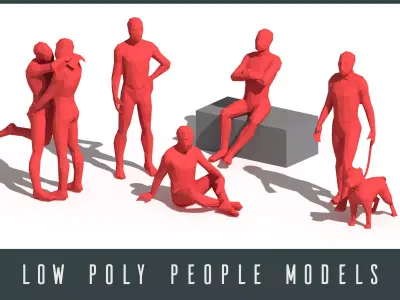 Low poly people Low-poly 3D model
