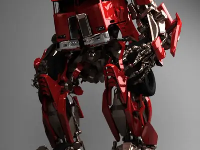 Prime robot with wheels 3D model