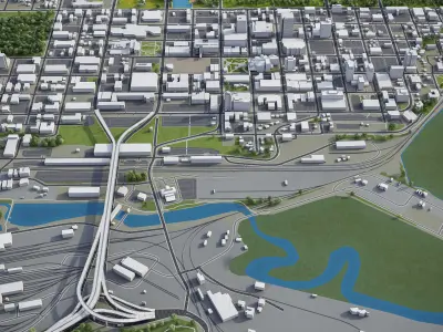 Anchorage - City 3D Model Low-poly 3D model