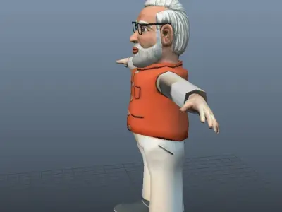 Cartoon narendra modi 3d  Character model Low-poly 3D model